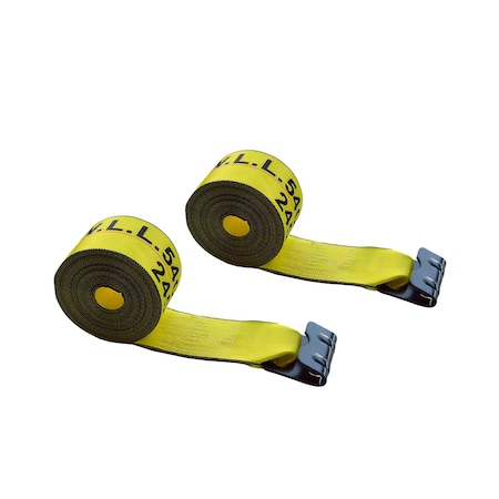 Tie 4 Safe 4" x 30' Winch Straps w/ Black Flat Hook WLL: 5,400 lbs, PK2 TWS41-30M12N-Y-2